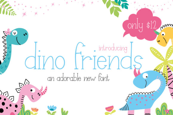 Introducing Dino Friends: A Charming Display Font for Web Design